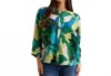 Tribal Flowy Dolman Sleeve Blouse In Field Green In Green
