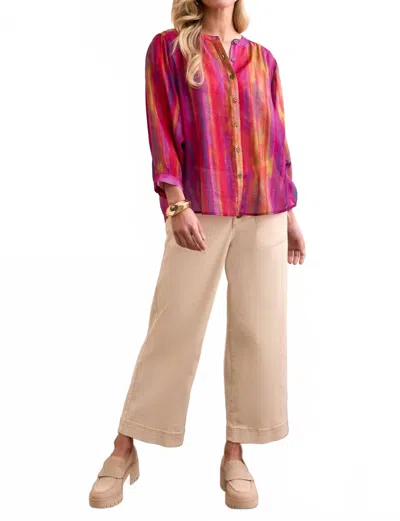 Tribal Flowy Dolman Sleeve Blouse In Tango Red In Pink