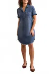 Tribal Flowy Lyocell Pop Over Shirt Dress In Blue Bliss In Blue