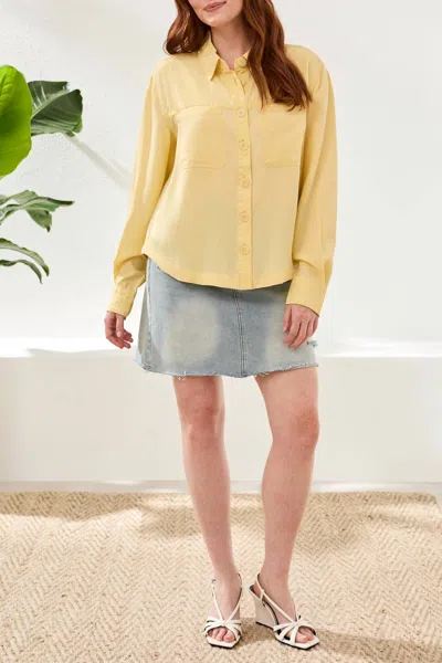 Tribal Flowy Overshirt In 1252-lemongrass In Yellow