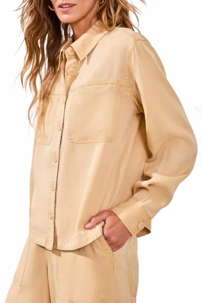 Tribal Flowy Overshirt In Croissant-2899 In Neutral