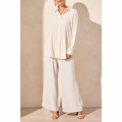 Tribal Flowy Pant In Coco Milk In White