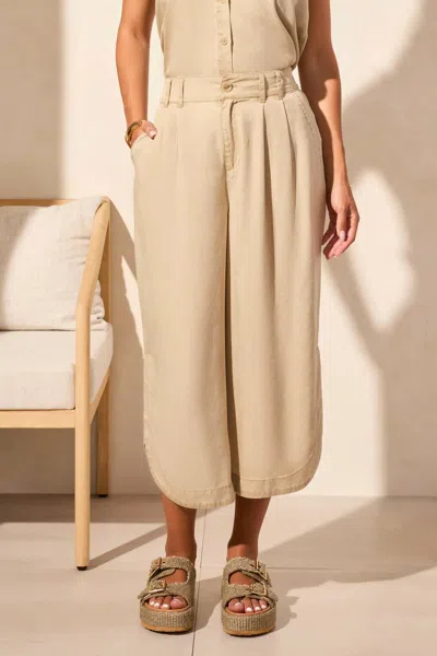 Tribal Flowy Pleated Pant With Tulip Hem In Sand In Neutral
