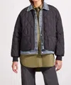 Tribal Fooler Bomber Quilted Jacket In Black In Black