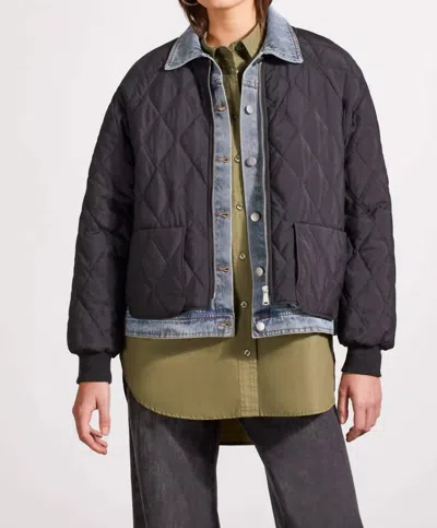 Tribal Fooler Bomber Quilted Jacket In Black