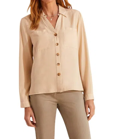 Tribal French Button Front Blouse In Oak In Brown