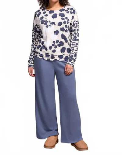 Tribal French Terry Long Sleeve Top In Sandstone In White