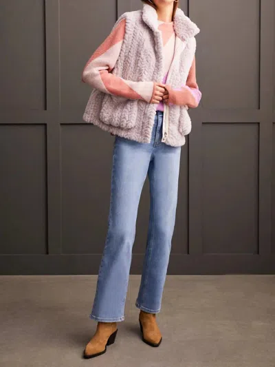 Tribal Frostine Faux Fur Sleeveless Vest In Fair Orchid In Pink