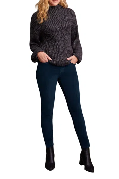 Tribal Funnel Neck Oversize Sweater In Black