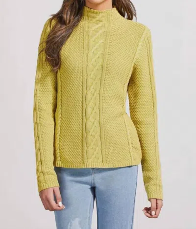 Tribal Funnel Neck Sweater In Pistachio In White