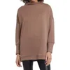 Tribal Funnel Neck Tunic Sweater In Pinebark