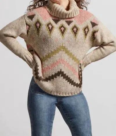 Tribal Geometric Sweater In Oatmeal