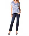 Tribal Hatchi Cap Sleeve Blouse In Nautical In Blue