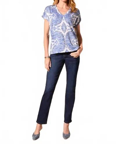 TRIBAL HATCHI CAP SLEEVE BLOUSE IN NAUTICAL