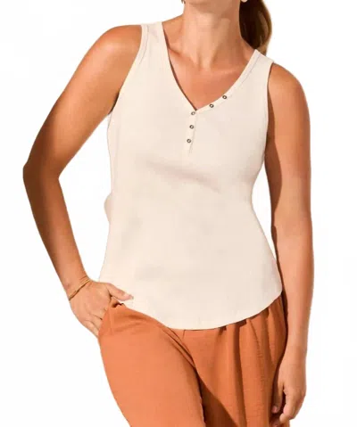 Tribal Henley Tank In Cocomilk In Neutral