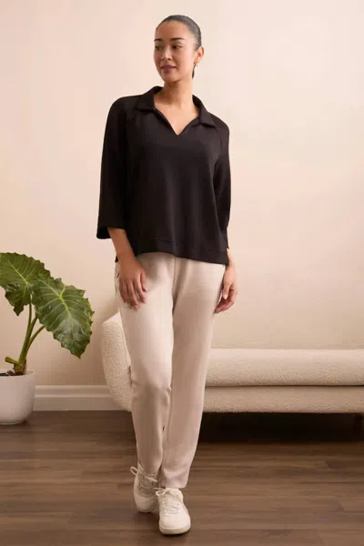 Tribal Henley Three-quarter Sleeves Shirt In Black
