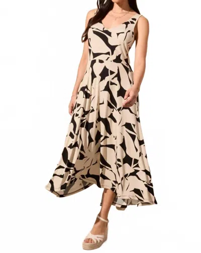 Tribal Print Sleeveless High-low Dress In Safari In Neutral