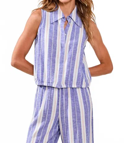 Tribal Hidden Placket Shirt In Marina In Blue
