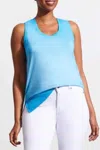 Tribal High-low Tank Top In Azure Blue In Blue
