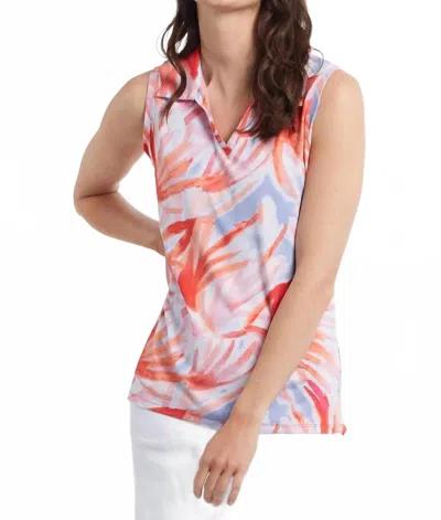 Tribal High Performance Sleeveless Orchid Polo Top In Multi Bright