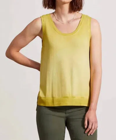 Tribal High-low Tank Top In Pear In Yellow