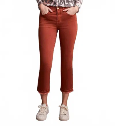 Tribal Hugging Micro Flare Crop Pants In Marsala In Brown