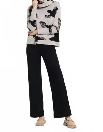 Tribal Intarsia Knit Cowl Neck Abstract Print Sweater In Camel In Animal Print