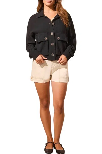 Tribal Jacket With Back Adjustment In Black