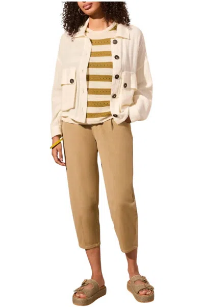 Tribal Cotton Gauze Button-up Jacket With Black Buttons In Coco Milk In Neutral
