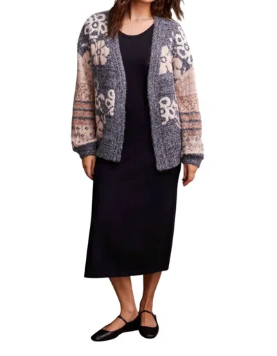 Tribal Jacquard Knit Sweater In Grey Mix In Multi