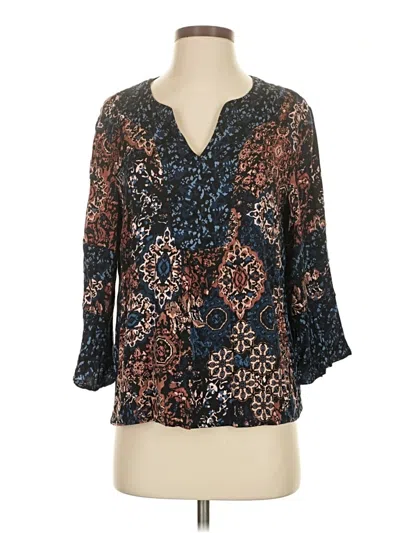 Pre-owned Tribal Jeans 3/4 Sleeve Blouse In Brown
