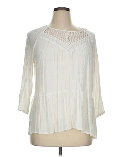 Pre-owned Tribal Jeans 3/4 Sleeve Blouse In Ivory