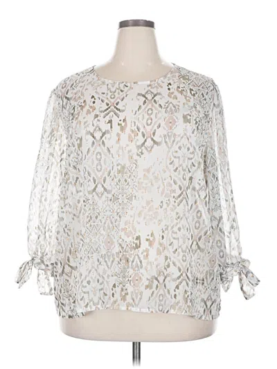 Pre-owned Tribal Jeans 3/4 Sleeve Blouse In Silver