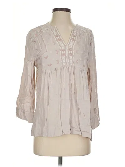 Pre-owned Tribal Jeans 3/4 Sleeve Blouse In Tan