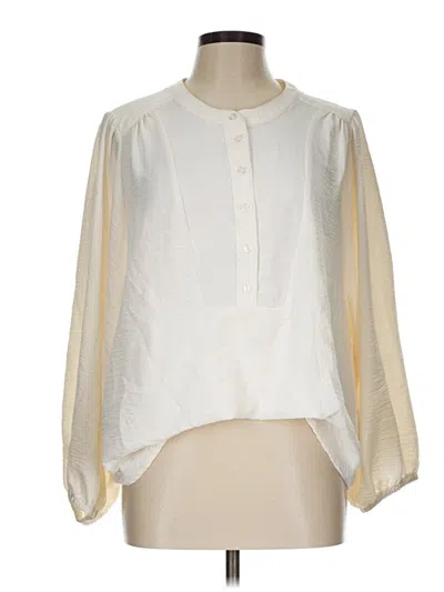Pre-owned Tribal Jeans 3/4 Sleeve Blouse In White