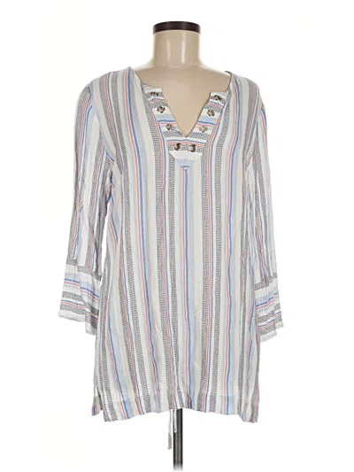 Pre-owned Tribal Jeans 3/4 Sleeve Blouse In White