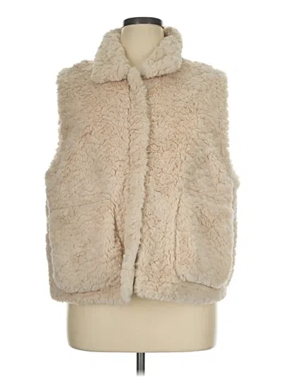 Pre-owned Tribal Jeans Faux Fur Vest In Ivory