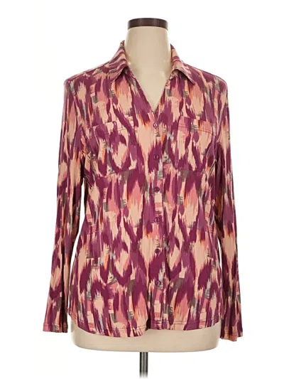 Pre-owned Tribal Jeans Long Sleeve Blouse In Burgundy