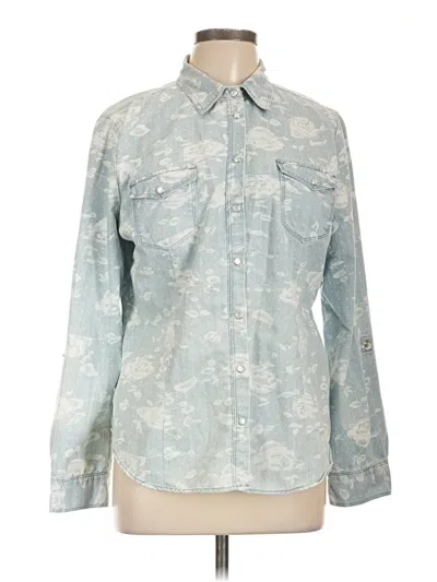 Pre-owned Tribal Jeans Long Sleeve Button Down Shirt In Blue
