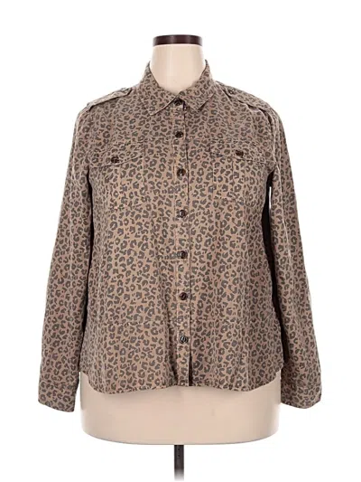 Pre-owned Tribal Jeans Long Sleeve Button Down Shirt In Brown