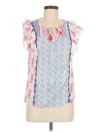 Pre-owned Tribal Jeans Short Sleeve Blouse In Blue