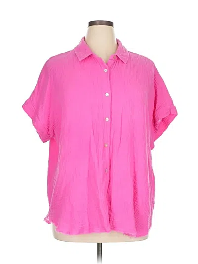 Pre-owned Tribal Jeans Short Sleeve Blouse In Pink