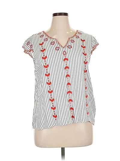 Pre-owned Tribal Jeans Short Sleeve Blouse In White