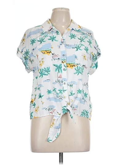 Pre-owned Tribal Jeans Short Sleeve Blouse In White