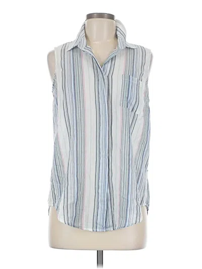 Pre-owned Tribal Jeans Sleeveless Button Down Shirt In Blue
