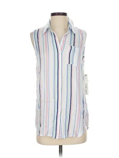 Pre-owned Tribal Jeans Sleeveless Button Down Shirt In White