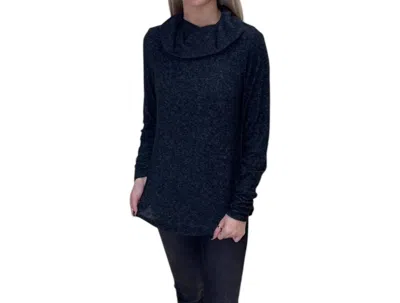 Tribal Josie Cowl Neck Shirring Top In Charcoal In Pink