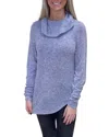 Tribal Josie Cowl Neck Shirring Top In Icy Blue In Blue