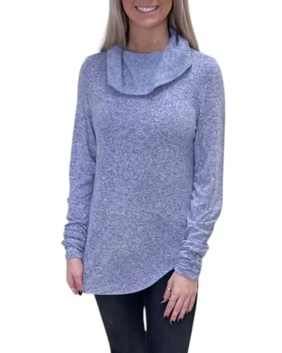 Tribal Josie Cowl Neck Shirring Top In Icy Blue