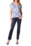 Tribal Hatchi Cap Sleeve Blouse In Nautical In Blue